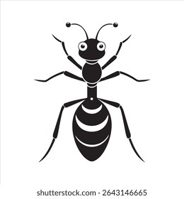 ant insect silhouette vector art illustration on a white background