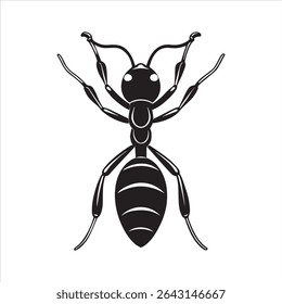 ant insect silhouette vector art illustration on a white background