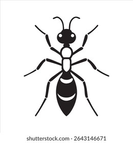 ant insect silhouette vector art illustration on a white background
