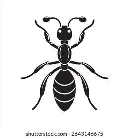 ant insect silhouette vector art illustration on a white background