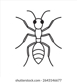 ant insect silhouette vector art illustration on a white background