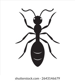 ant insect silhouette vector art illustration on a white background