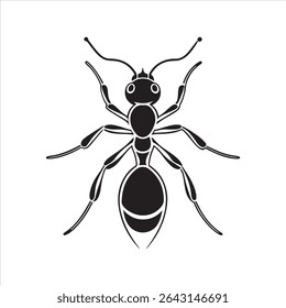 ant insect silhouette vector art illustration on a white background