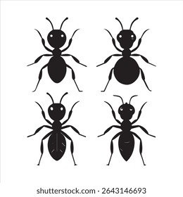 ant insect silhouette vector art illustration on a white background
