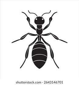 ant insect silhouette vector art illustration on a white background
