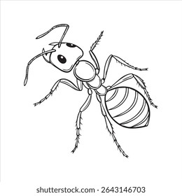 ant insect silhouette vector art illustration on a white background