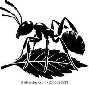 Ant insect Silhouette vector illustration isolated on a white background