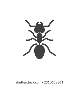 Ant Insekt-Vektorsymbol. volles Flachzeichen für mobiles Konzept und Webdesign. Emmet, Ameisenglyph-Symbol. Symbol, Logo-Abbildung. Vektorgrafik