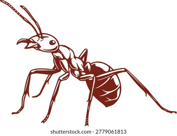 Ant insect vector illustration hand drawn sketch line art