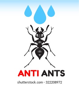 ant insect vector illustration - set of household pests in pure style