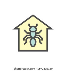Insect problema de diseño de iconos vectoriales para elemento de diseño gráfico de problemas domésticos, trazo editable.
