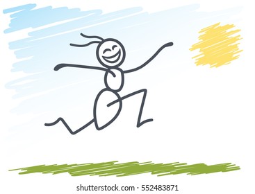 Ant jumping for joy