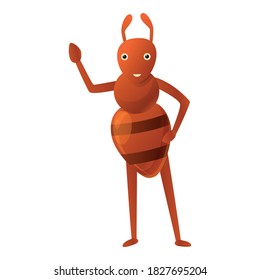 Icono de niño de la hormiga. Caricatura del icono vectorial de hormiga para diseño web aislado en fondo blanco