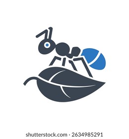 Ant Leaf Worker Icon Isolated On White Background