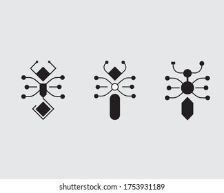 Ant like vectorgraphic icon. Abstract ant symbol. Abstract termite vector illustration. Ant digital style illustration. Abstract termite logo. Creative ant logo template isolated on white background. 