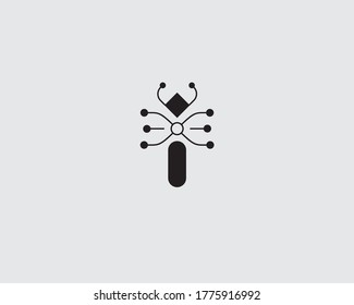 Ant like vectorgraphic icon. Abstract ant symbol. Abstract termite vector illustration. Ant digital style illustration. Abstract termite logo. Creative ant logo template isolated on light background.
