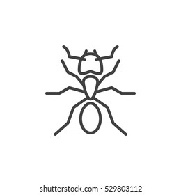 Ant line icon, outline vector sign, linear pictogram isolated on white. Symbol, logo illustration