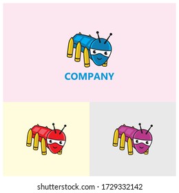 ant logo with bullet foot [vector, template]