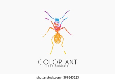 Ant logo. Color ant symbol. Creative ant