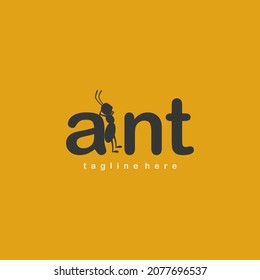 Ant logo. Creative concept for business logo, icon or mascot. Vector illustration design template