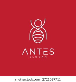 Ant Logo Design mit Linie Kunst abstrakt