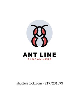 Ant Logo Design With Outline