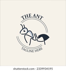Ant logo design silhouette. Isolated animal ants on background design template vector
