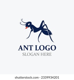 Ant logo design silhouette. Isolated animal ants on background design template vector