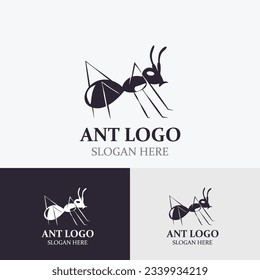 Ant logo design silhouette. Isolated animal ants on background design template vector