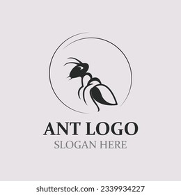 Ant logo design silhouette. Isolated animal ants on background design template vector