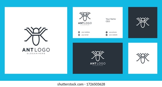 Ant Logo design vector and business card icon illustration