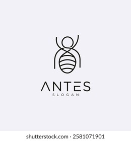 Ant Logo Design Vector Illustration