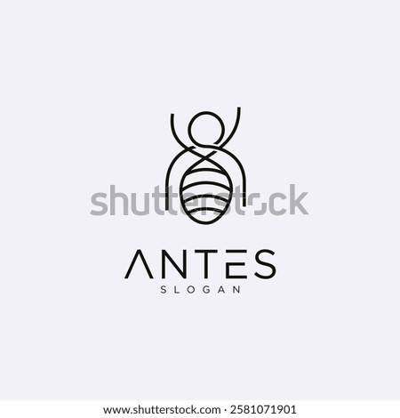 Ant Logo Design Vector Illustration