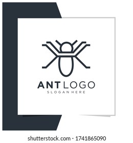 ant logo design vector premium