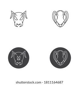 Diseño de ilustración vectorial de la plantilla de logotipo de hormiga