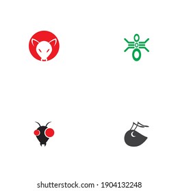 Diseño de ilustración vectorial de la plantilla de logotipo de hormiga