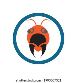 Diseño de ilustración vectorial de la plantilla de logotipo de hormiga