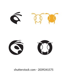 Diseño de ilustración vectorial de la plantilla de logotipo de hormiga