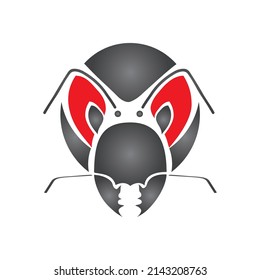 Diseño de ilustración vectorial de la plantilla de logotipo de hormiga