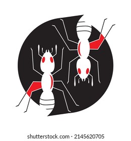 Diseño de ilustración vectorial de la plantilla de logotipo de hormiga
