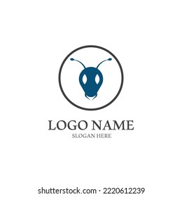 Diseño de ilustración vectorial de la plantilla de logotipo de hormiga