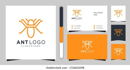 Ant logo vector and business card bundle