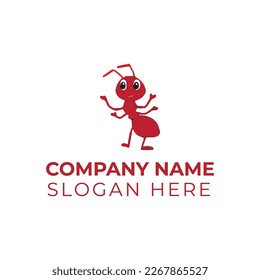 Plantilla de ilustración vectorial del logotipo de la hormiga