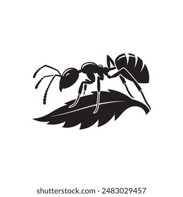 Ant Logo Vector silhouette image
