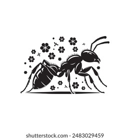 Imagen de silueta de Vector de logotipo de hormiga