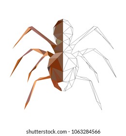 The ant low poly imagine style vector