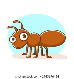 Ant Mascot Characater Cartoon. Insect Animal Vector Illustration Icon Logo