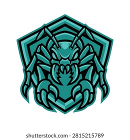 Ant mascot design with sharp claws and aggressive posture ideal for sports team logos and branding