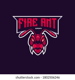 ant mascot logo design vector with modern illustration concept style for badge, emblem and t shirt printing. fire ant illustration for sport and e-sport team.