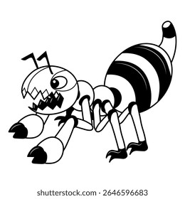 Linha ou ícone de monstro do Ant na base colorida